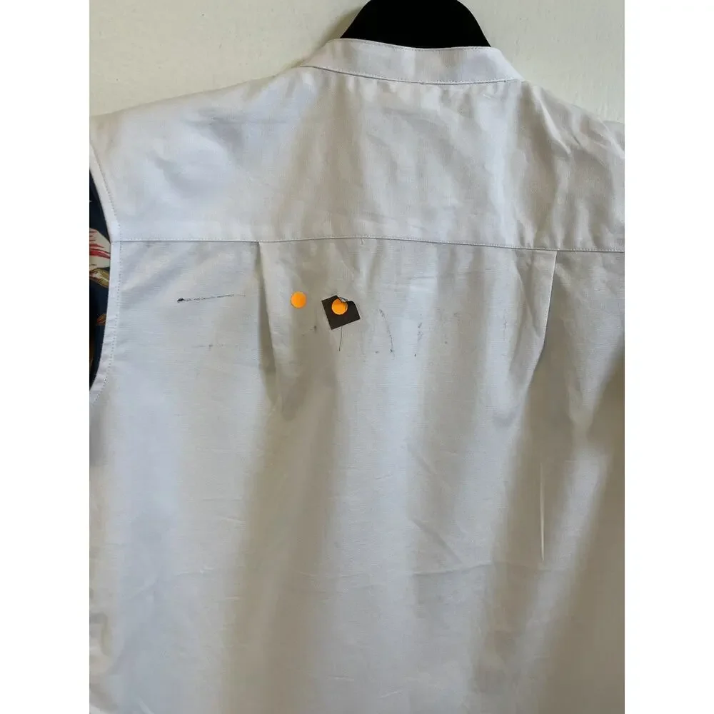 Illusive London Shirt Boys 13/14 Years Button Up White Floral Short Sleeve N32